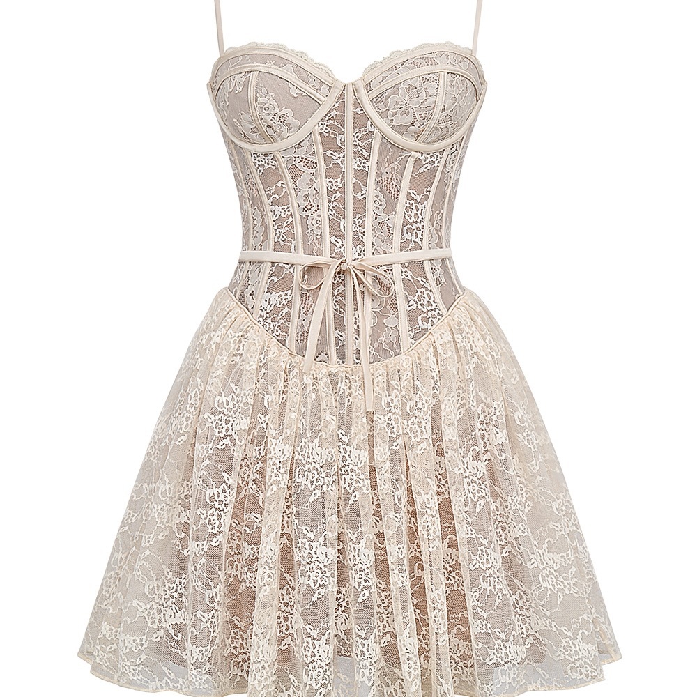House of CB Cream Lace Mini Dress